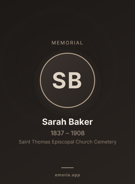 Memorial portrait of Sarah Baker