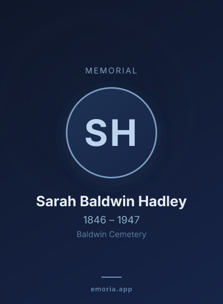 Memorial portrait of Sarah Baldwin Hadley