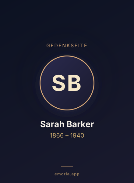 Gedenkportrait von Sarah Barker