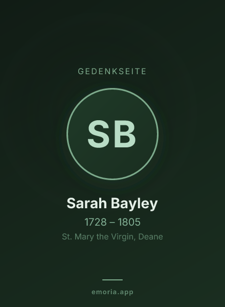 Gedenkportrait von Sarah Bayley