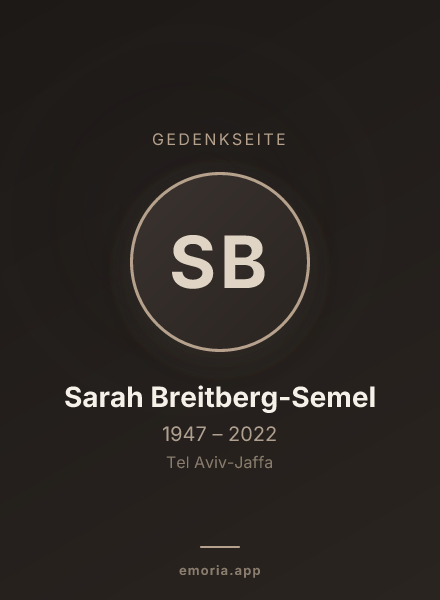 Gedenkportrait von Sarah Breitberg-Semel