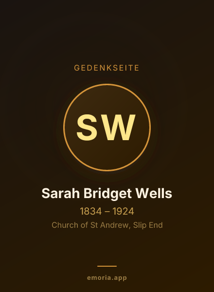 Gedenkportrait von Sarah Bridget Wells