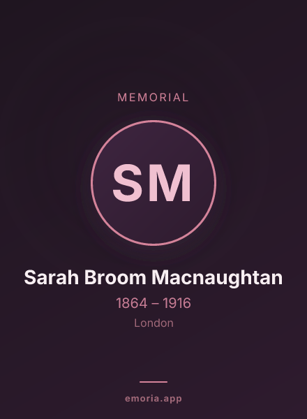 Memorial portrait of Sarah Broom Macnaughtan