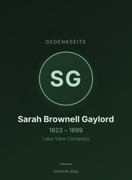Gedenkportrait von Sarah Brownell Gaylord