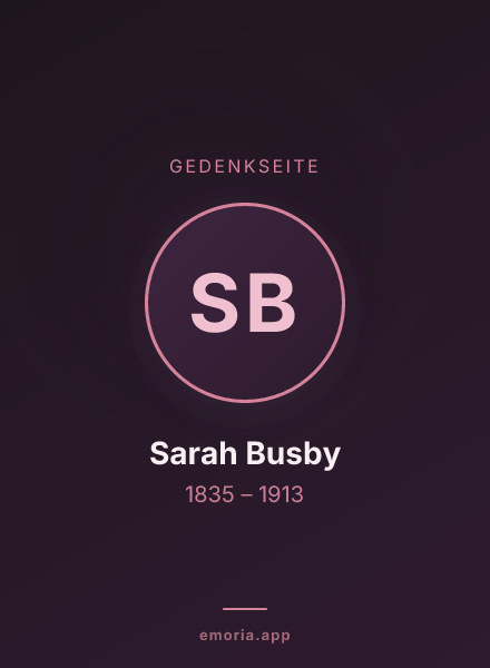 Gedenkportrait von Sarah Busby