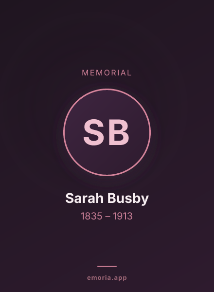 Memorial portrait of Sarah Busby