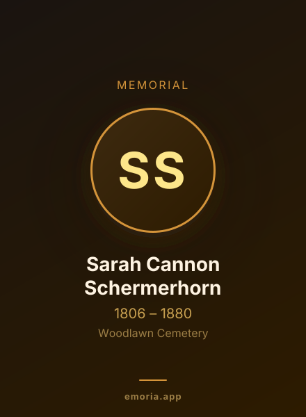 Memorial portrait of Sarah Cannon Schermerhorn