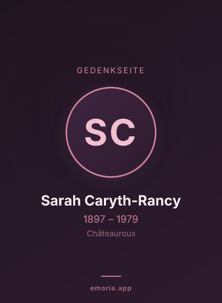 Gedenkportrait von Sarah Caryth-Rancy