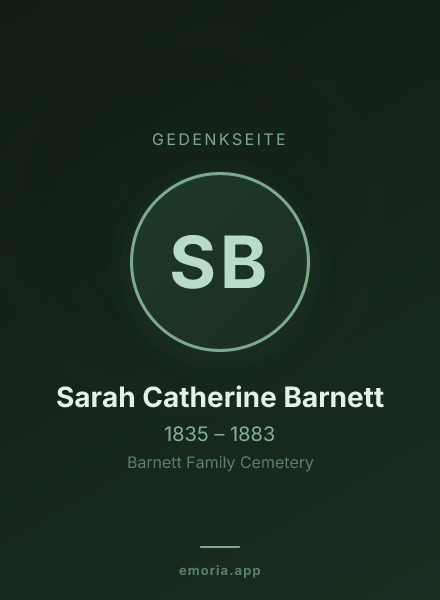 Gedenkportrait von Sarah Catherine Barnett
