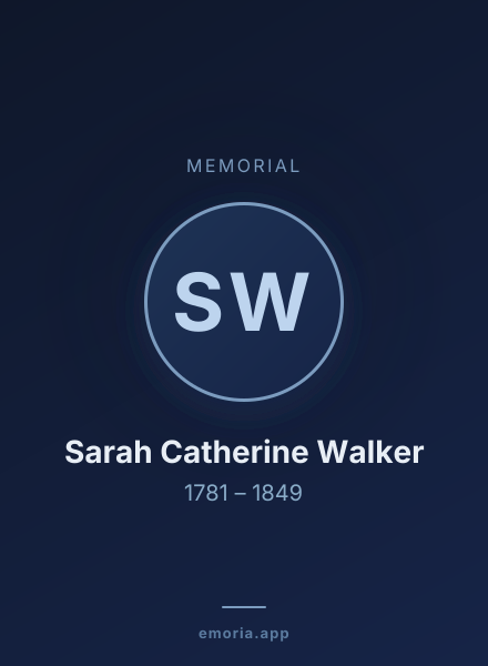 Memorial portrait of Sarah Catherine Walker