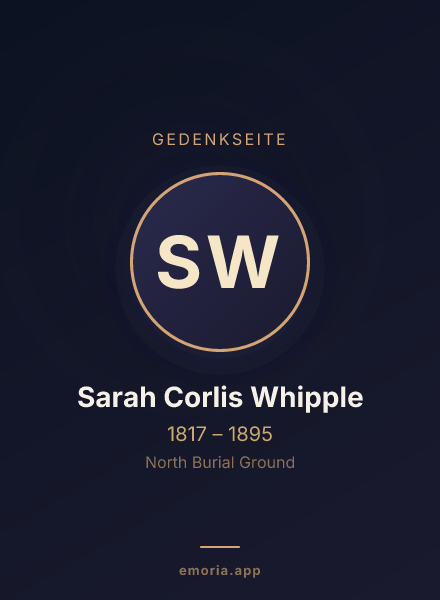 Gedenkportrait von Sarah Corlis Whipple