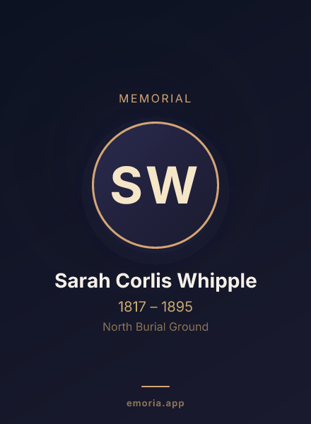 Memorial portrait of Sarah Corlis Whipple