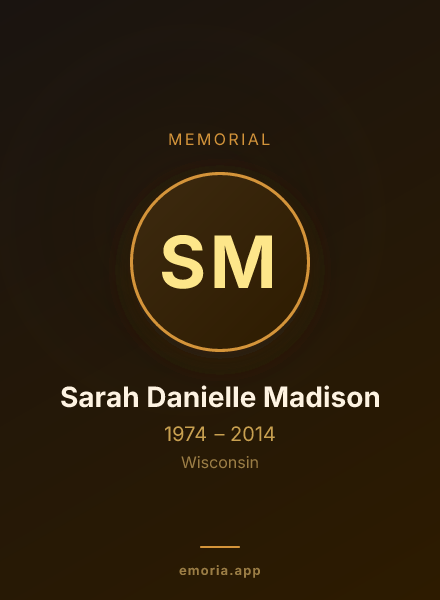 Memorial portrait of Sarah Danielle Madison