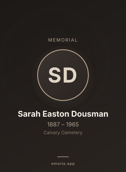 Memorial portrait of Sarah Easton Dousman