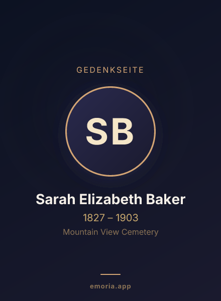 Gedenkportrait von Sarah Elizabeth Baker
