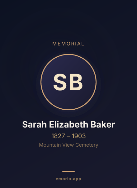 Memorial portrait of Sarah Elizabeth Baker