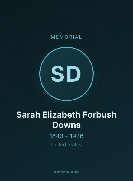 Memorial portrait of Sarah Elizabeth Forbush Downs