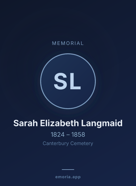 Memorial portrait of Sarah Elizabeth Langmaid