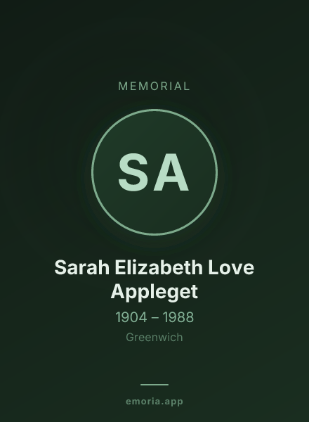 Memorial portrait of Sarah Elizabeth Love Appleget