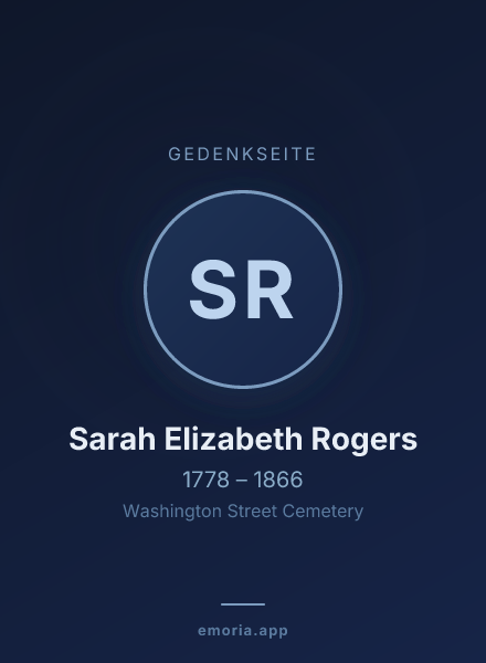 Gedenkportrait von Sarah Elizabeth Rogers