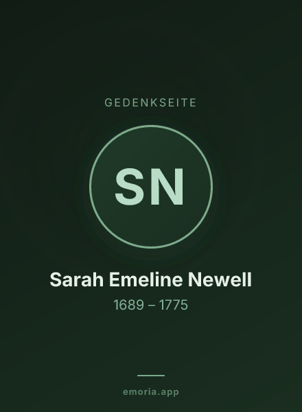 Gedenkportrait von Sarah Emeline Newell