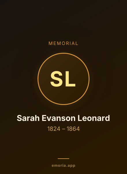 Memorial portrait of Sarah Evanson Leonard