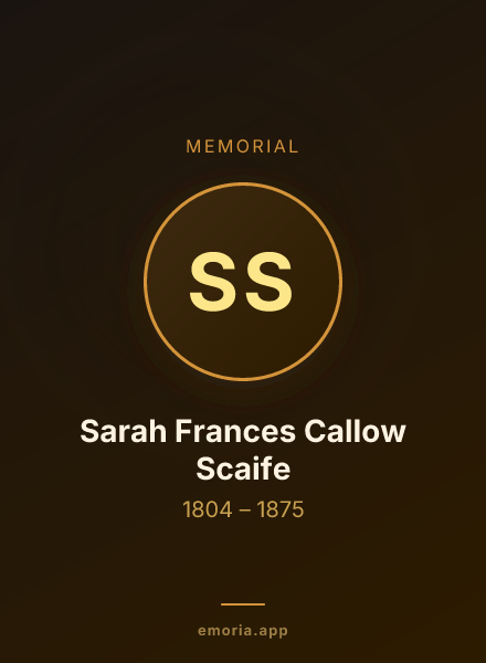 Memorial portrait of Sarah Frances Callow Scaife