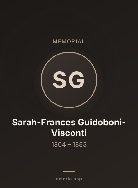 Memorial portrait of Sarah-Frances Guidoboni-Visconti