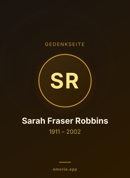 Gedenkportrait von Sarah Fraser Robbins