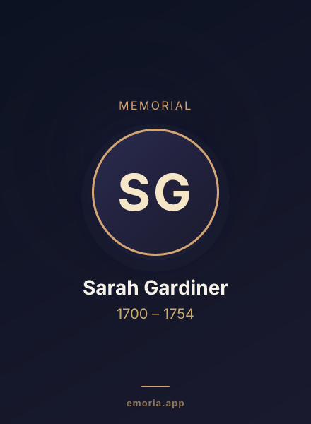 Memorial portrait of Sarah Gardiner