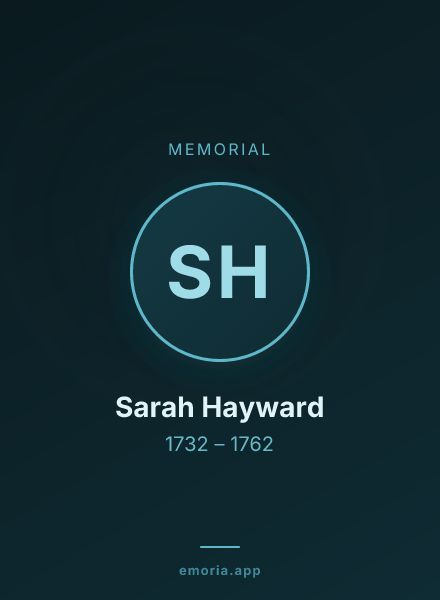 Memorial portrait of Sarah Hayward