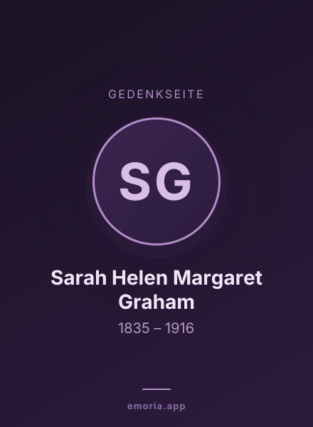 Gedenkportrait von Sarah Helen Margaret Graham