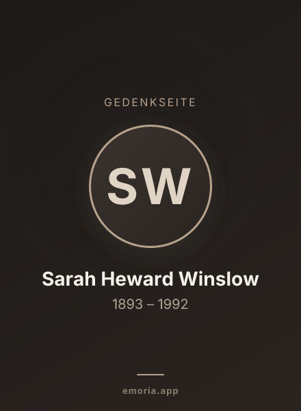 Gedenkportrait von Sarah Heward Winslow