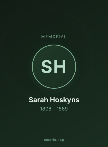Memorial portrait of Sarah Hoskyns