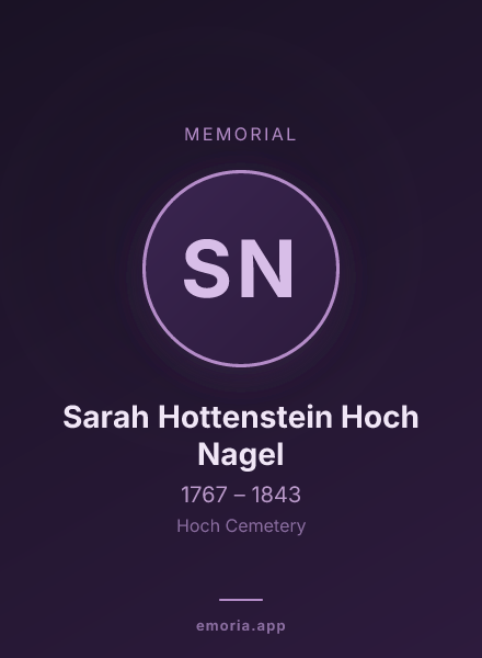 Memorial portrait of Sarah Hottenstein Hoch Nagel
