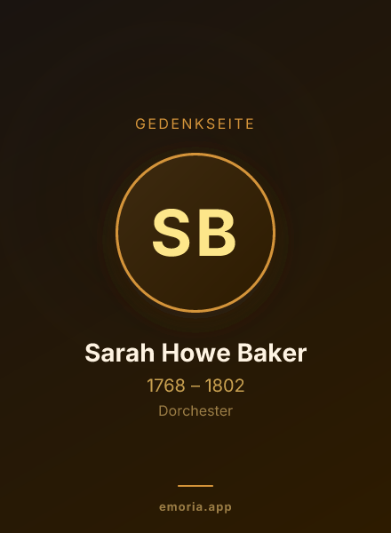 Gedenkportrait von Sarah Howe Baker