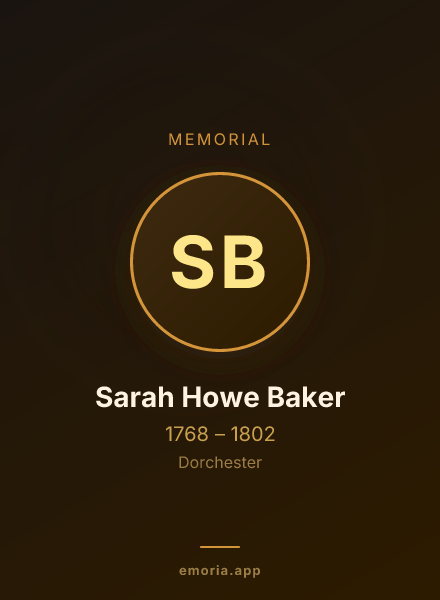 Memorial portrait of Sarah Howe Baker