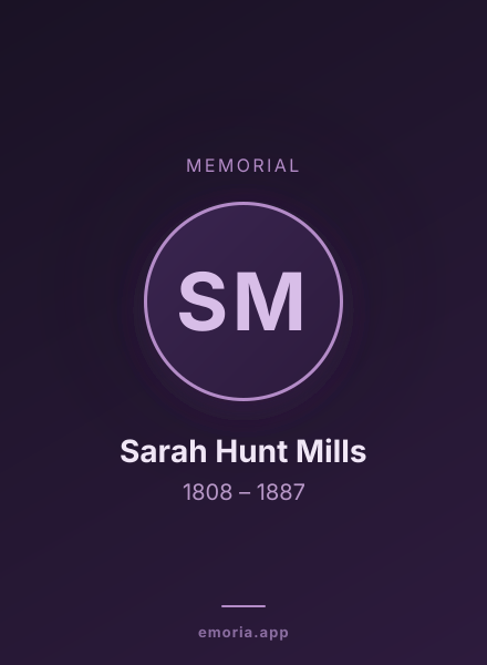 Memorial portrait of Sarah Hunt Mills