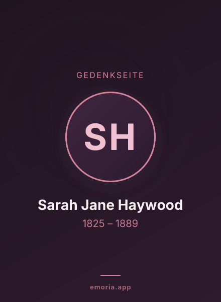 Gedenkportrait von Sarah Jane Haywood