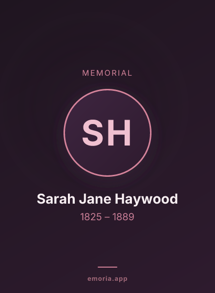 Memorial portrait of Sarah Jane Haywood
