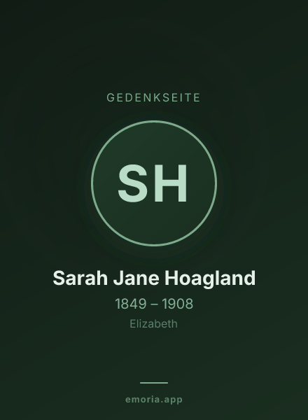 Gedenkportrait von Sarah Jane Hoagland