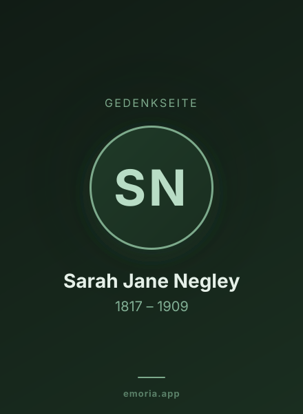 Gedenkportrait von Sarah Jane Negley