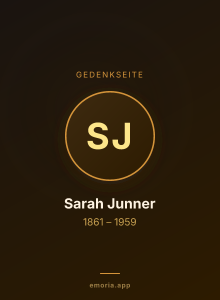 Gedenkportrait von Sarah Junner