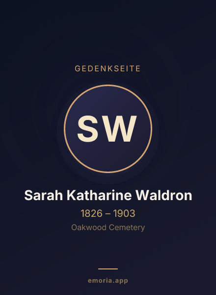 Gedenkportrait von Sarah Katharine Waldron
