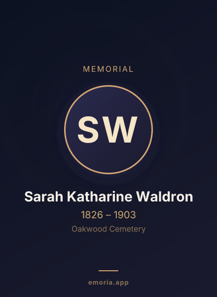 Memorial portrait of Sarah Katharine Waldron
