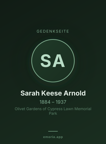 Gedenkportrait von Sarah Keese Arnold