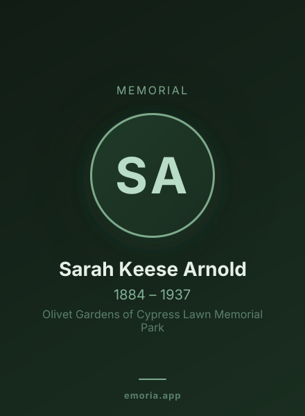 Memorial portrait of Sarah Keese Arnold
