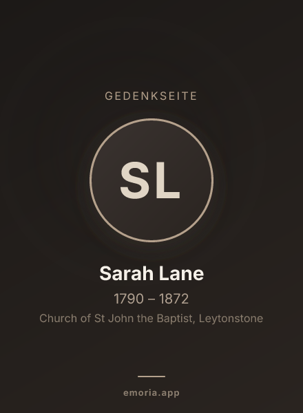 Gedenkportrait von Sarah Lane