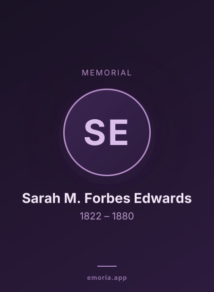 Memorial portrait of Sarah M. Forbes Edwards