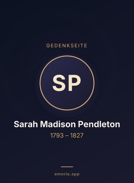 Gedenkportrait von Sarah Madison Pendleton